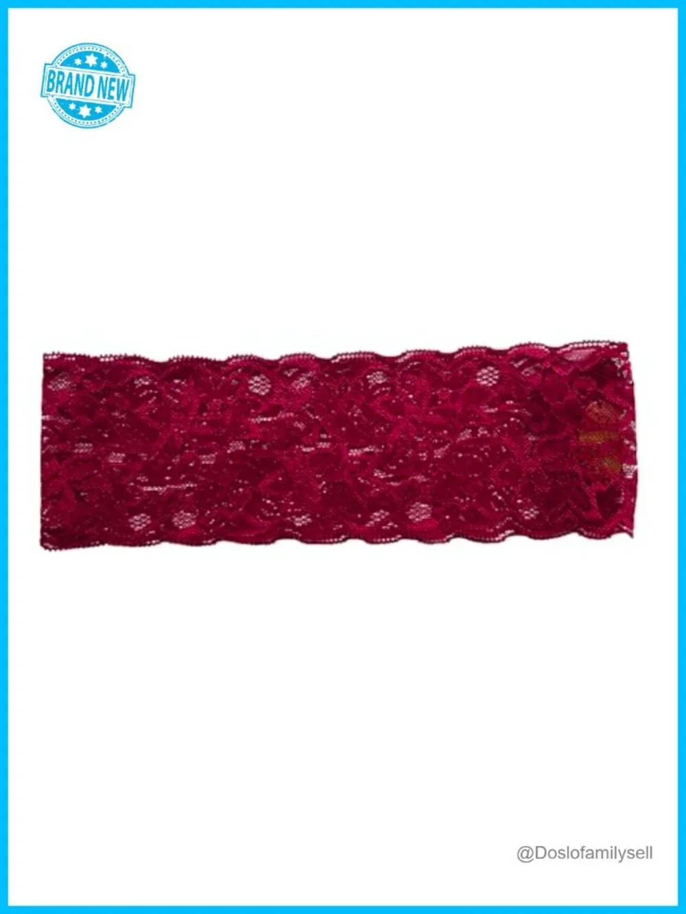 Vintage Handmade Wide Stretchy Lace Floral Wrap Headband